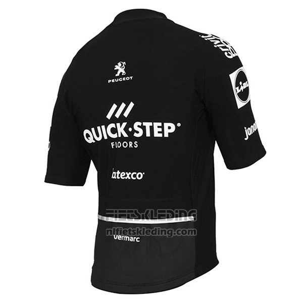 2017 Fietskleding Quick Step Floors Zwart Korte Mouwen en Koersbroek